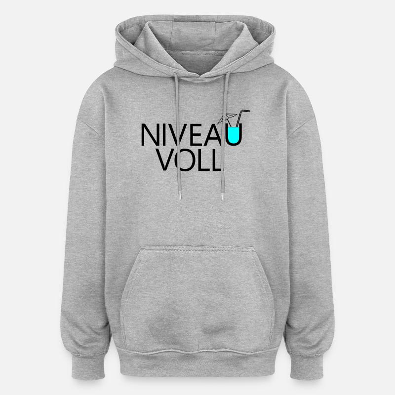 Niveau complet - Sweat à capuche oversize unisexe - gris chiné
