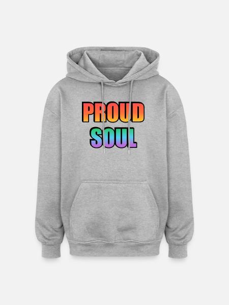 Proud Soul Gradient Typography - Oversized Unisex Hoodie - heather grey