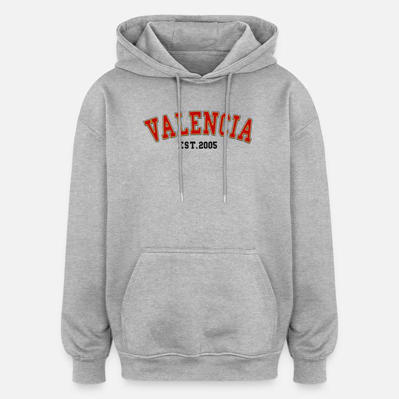 Valence Est.2005 - Sweat à capuche oversize unisexe - gris chiné