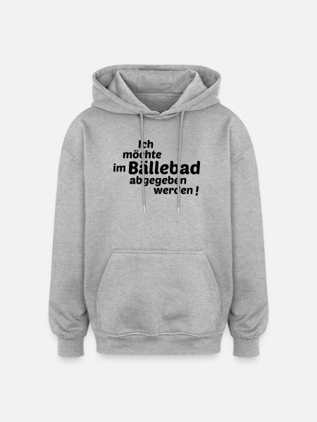 Baellebad - Oversized Unisex Hoodie - Grau meliert