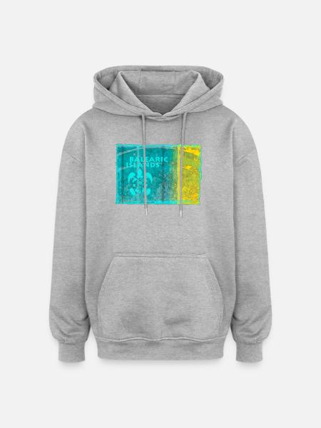 Balearic Islands Neon Style - Oversized Unisex Hoodie - heather grey
