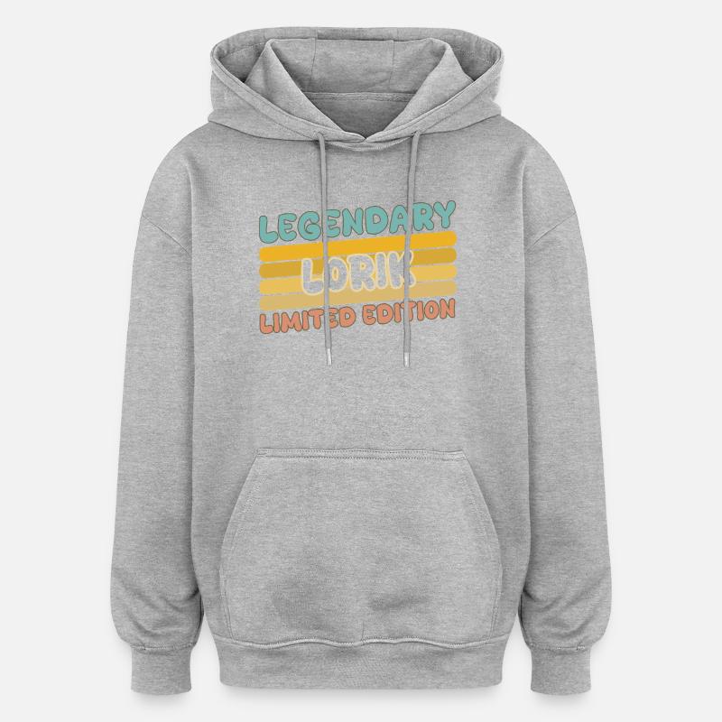 Lorik - Sweat à capuche oversize unisexe - gris chiné