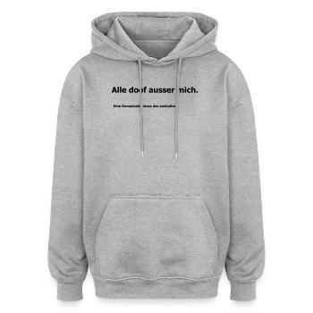 Demokratie - Oversized Unisex Hoodie - Grau meliert - Vorne - Noah (186cm)