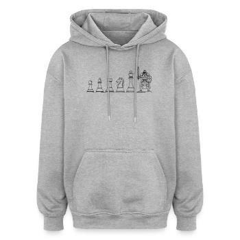 Game Figure Board Game Evolution: Fun Design - Oversized Unisex Hoodie - heather grey - Front - Noah (186cm)