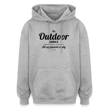 Outdoor Camping Bergsteigen Wandern Reisen - Oversized Unisex Hoodie - Grau meliert - Vorne - Noah (186cm)