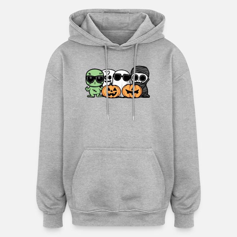 Fête d’Halloween - Sweat à capuche oversize unisexe - gris chiné