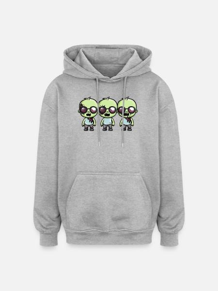 Zombies Halloween - Oversized Unisex Hoodie - heather grey
