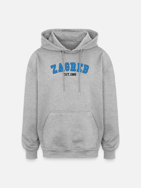 Zagreb Est.1985 - Oversized Unisex Hoodie - Grau meliert