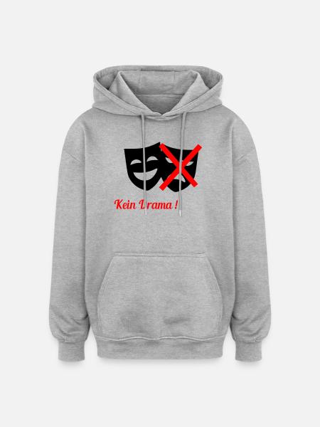 No drama - Oversized Unisex Hoodie - heather grey