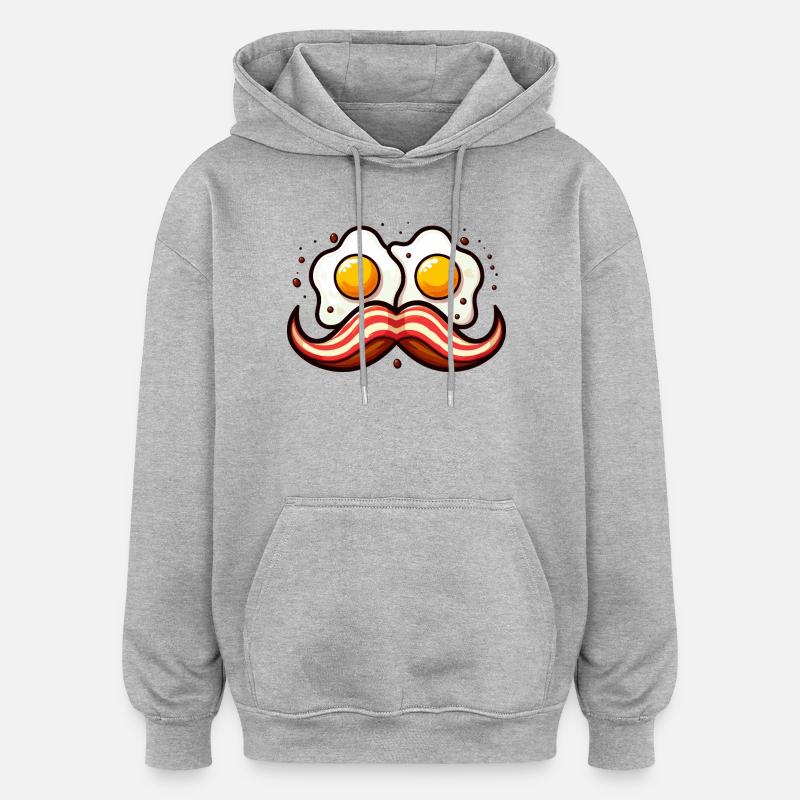 Schnurrbart Eier Duo Karikatur - Oversized Unisex Hoodie - Grau meliert