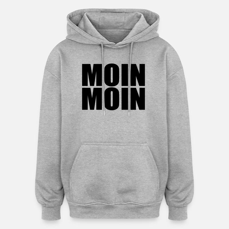 Moin Moin - Sweat à capuche oversize unisexe - gris chiné