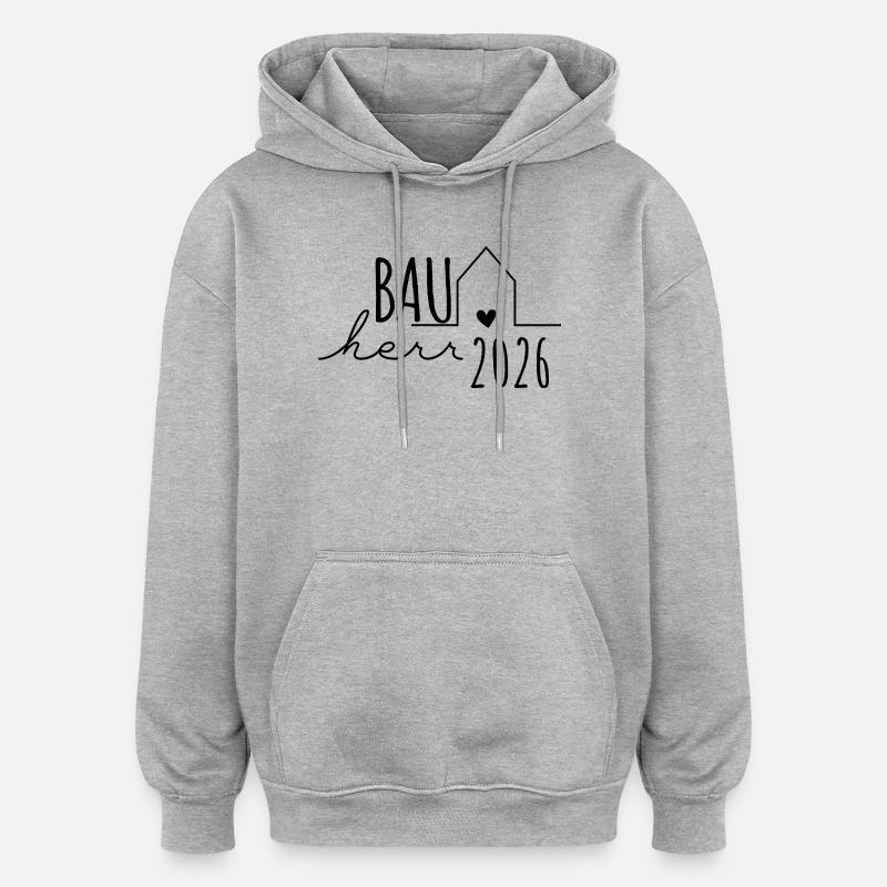 Constructeur 2026 Maison Construction Cadeau Homme - Sweat à capuche oversize unisexe - gris chiné