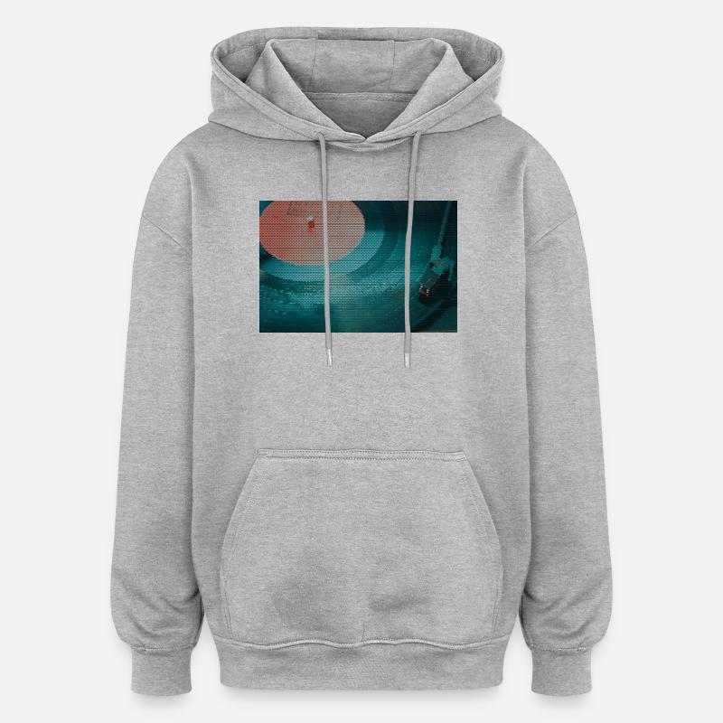 Turntable in a triangle pattern - Oversized Unisex Hoodie - heather grey