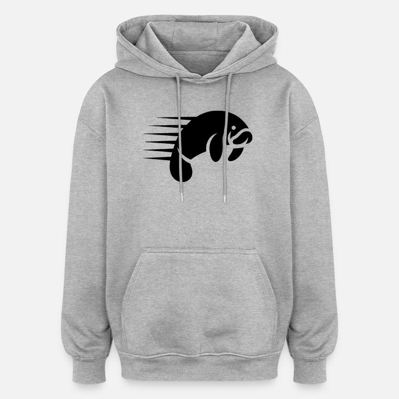 Dugong lamantin - Cool Seacow Logo - Sweat à capuche oversize unisexe - gris chiné