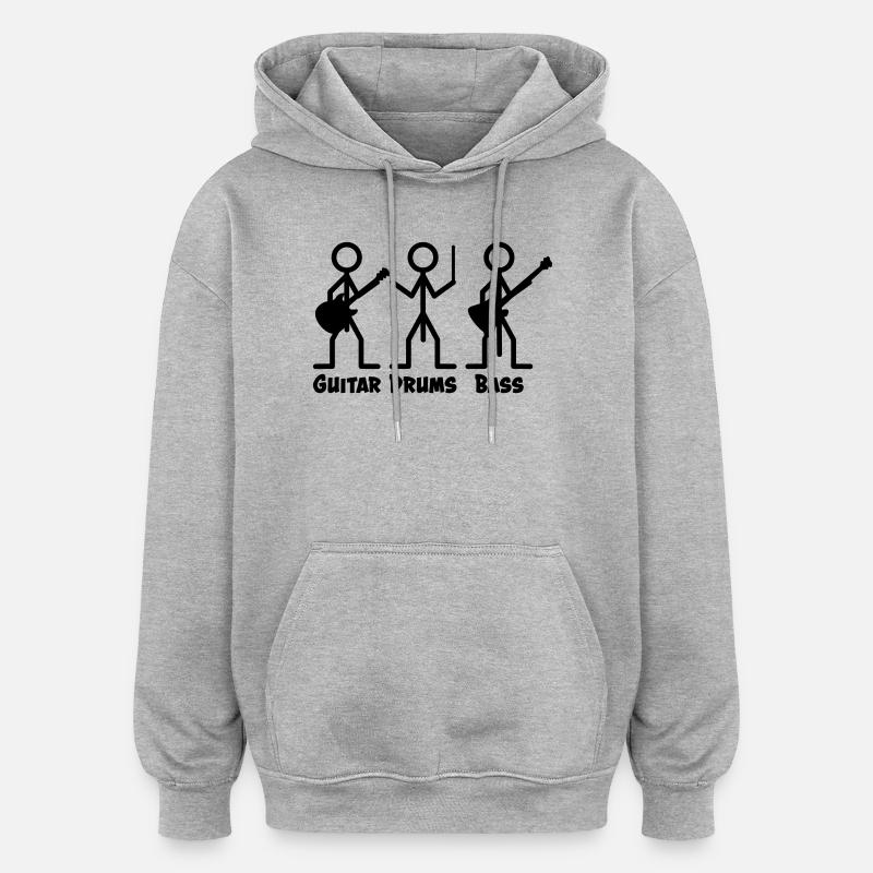Der Bassist hat den längsten Pimmel - Oversized Unisex Hoodie - Grau meliert