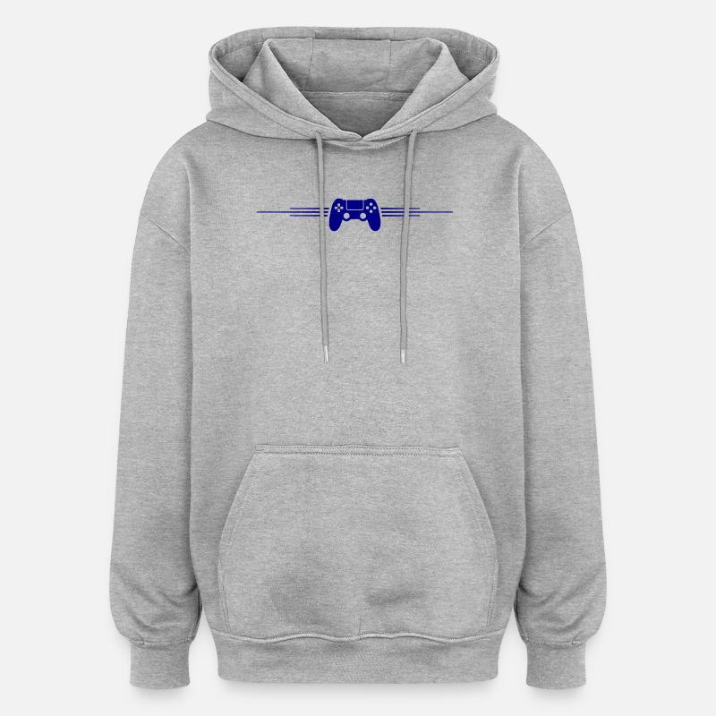 Manette de jeu - Sweat à capuche oversize unisexe - gris chiné