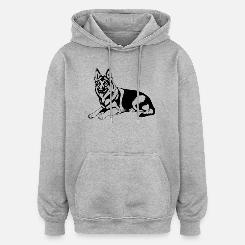 Schäferhund Hunde T-shirt Geschenk - Oversized Unisex Hoodie - Grau meliert