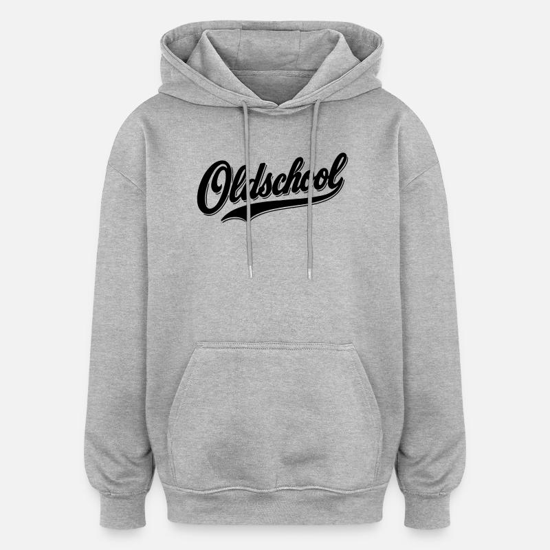 T-shirt rétro à logo oldschool - Sweat à capuche oversize unisexe - gris chiné