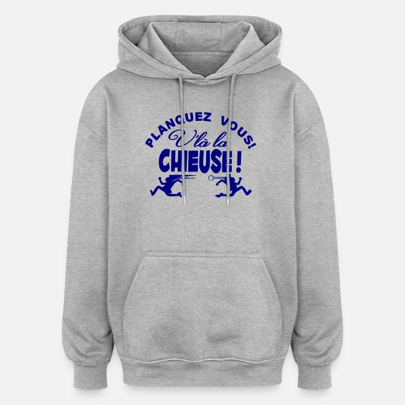 Femme Chieuse design drôle - Sweat à capuche oversize unisexe - gris chiné