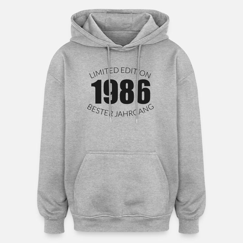 40e anniversaire - 1986 - Édition limitée - Best - Sweat à capuche oversize unisexe - gris chiné