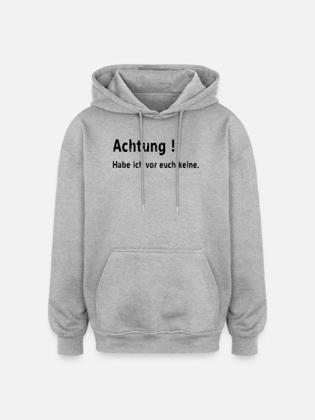 Achtung keine - Oversized Unisex Hoodie - Grau meliert