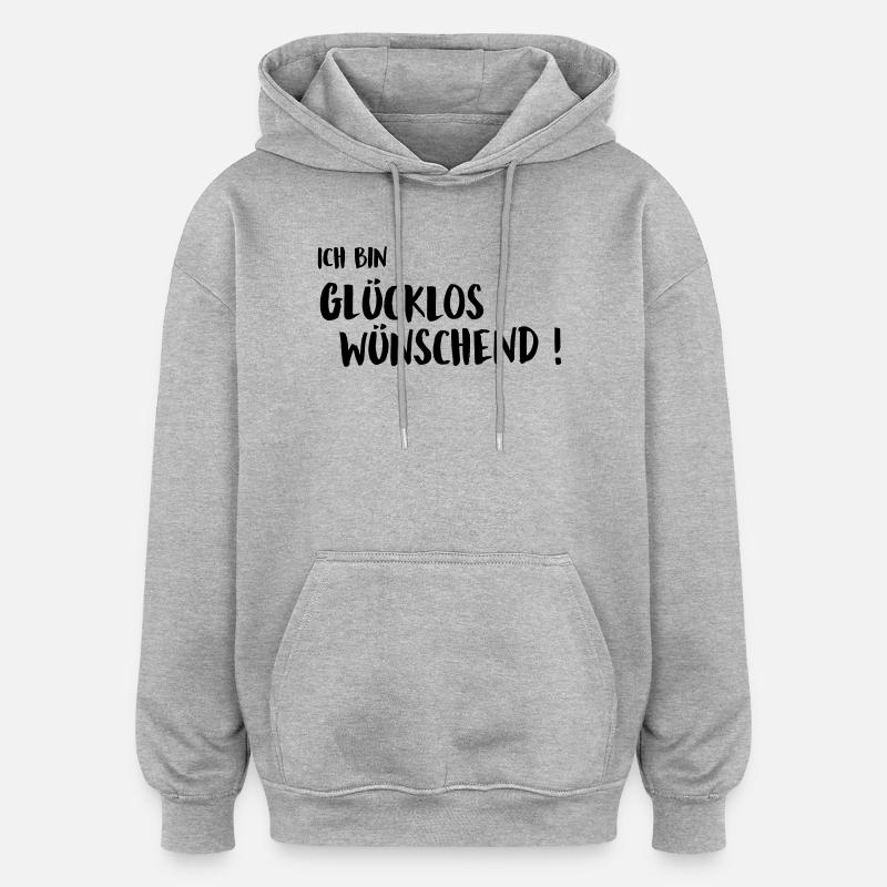 souhait malheureux - Sweat à capuche oversize unisexe - gris chiné