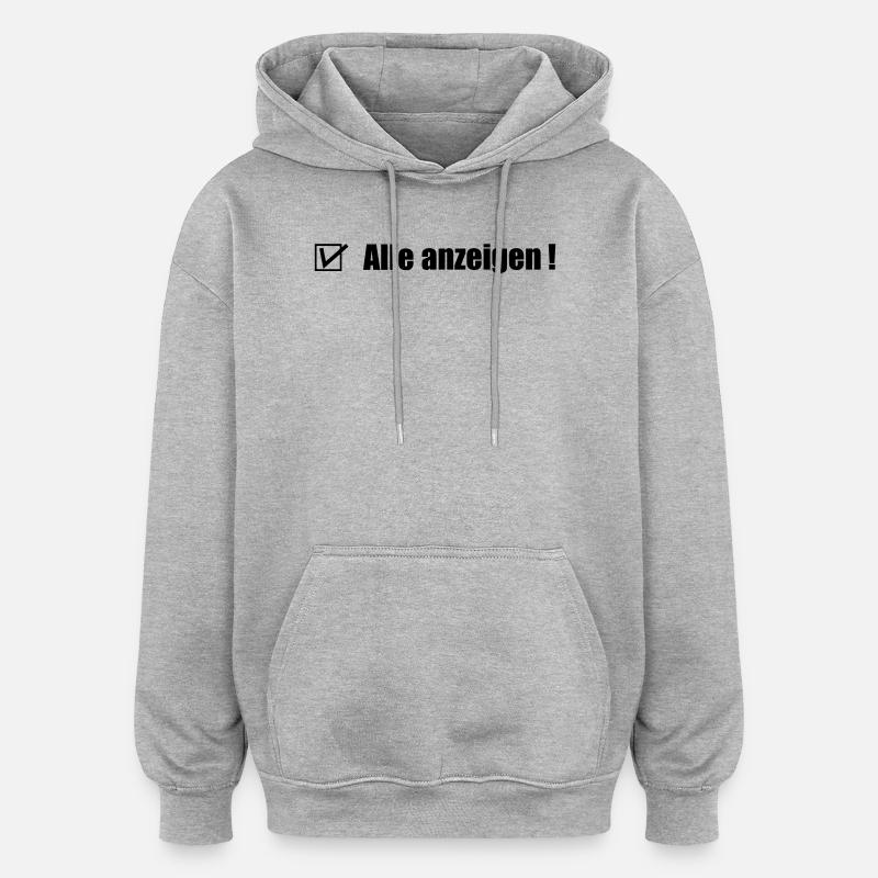 Tout afficher - Sweat à capuche oversize unisexe - gris chiné