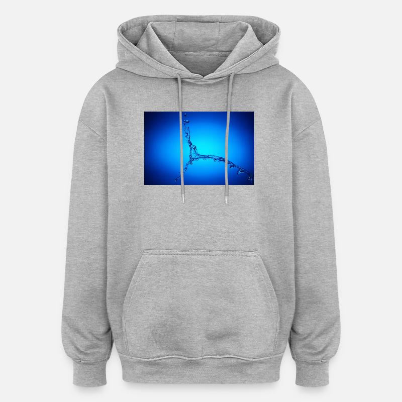 Blauer Wasserspritzer #2 - Oversized Unisex Hoodie - Grau meliert