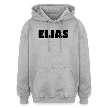 Elias Name - Oversized Unisex Hoodie - heather grey - Front - Noah (186cm)