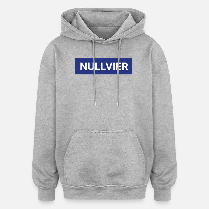 Nullvier Box Logo - Oversized Unisex Hoodie - heather grey