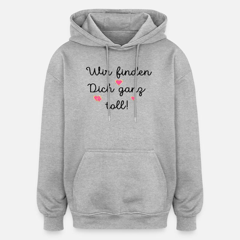 ÉLOGES COMPLIMENTS AMOUR - Sweat à capuche oversize unisexe - gris chiné