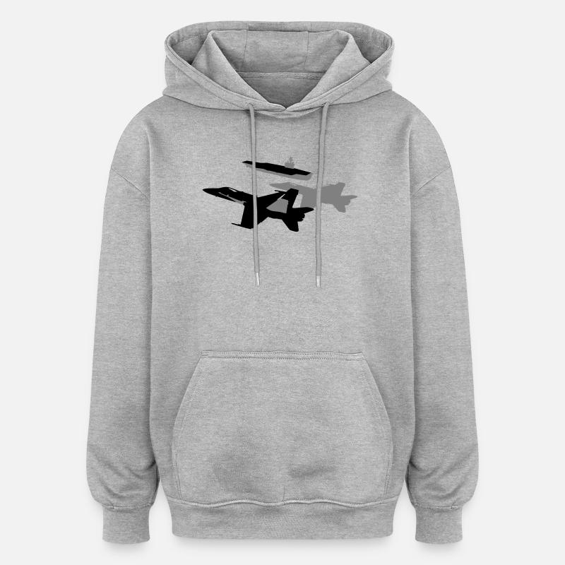 Jets Silhouette - Sweat à capuche oversize unisexe - gris chiné