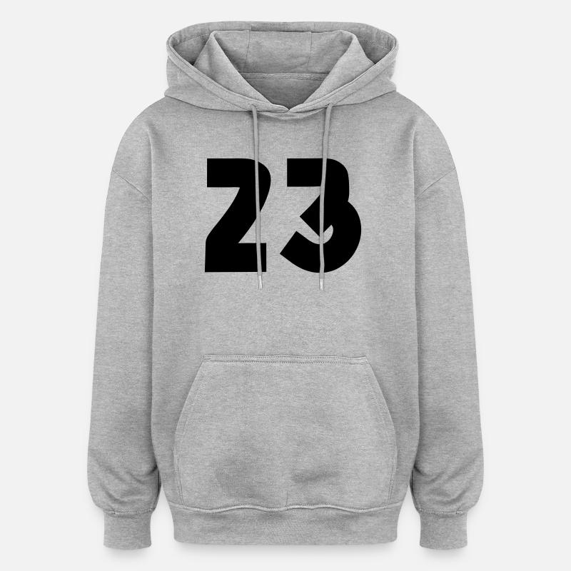 23 - Sweat à capuche oversize unisexe - gris chiné