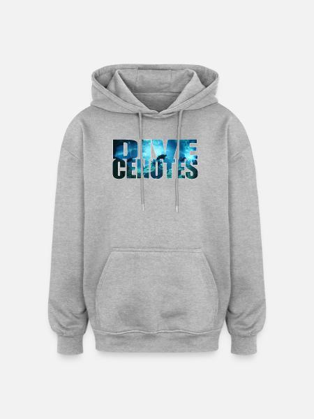 Dive Cenotes - Plongée à Cenotes - Sweat à capuche oversize unisexe - gris chiné
