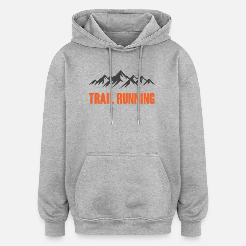 Trail running - Sweat à capuche oversize unisexe - gris chiné