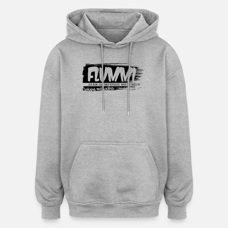 FLUMMI – Vivre avec le TDAH - Sweat à capuche oversize unisexe - gris chiné