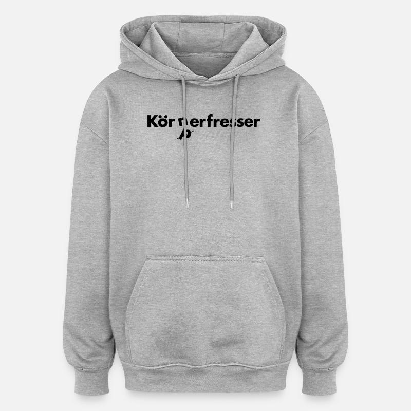 Vegetarier - Oversized Unisex Hoodie - Grau meliert