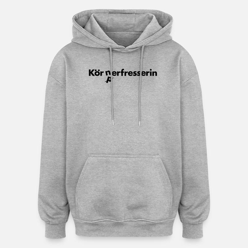 Végétarien - Sweat à capuche oversize unisexe - gris chiné