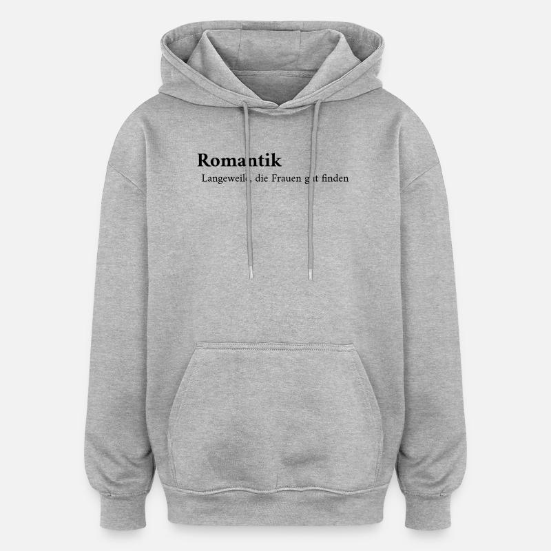 Définition de la romance - Sweat à capuche oversize unisexe - gris chiné