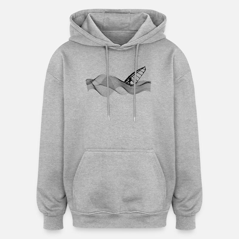 Windsurfer on wave structure - Oversized Unisex Hoodie - heather grey