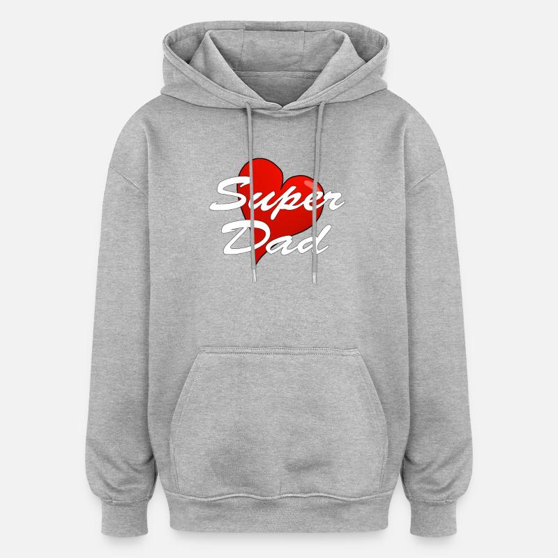 Super papa - Sweat à capuche oversize unisexe - gris chiné