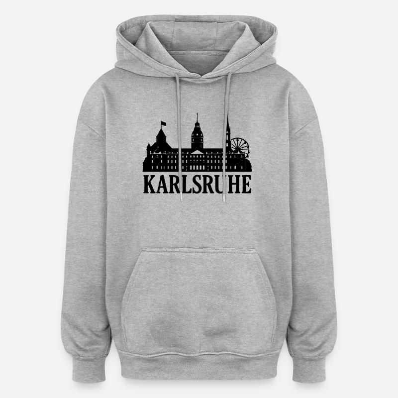 Silhouette de Karlsruhe - Sweat à capuche oversize unisexe - gris chiné
