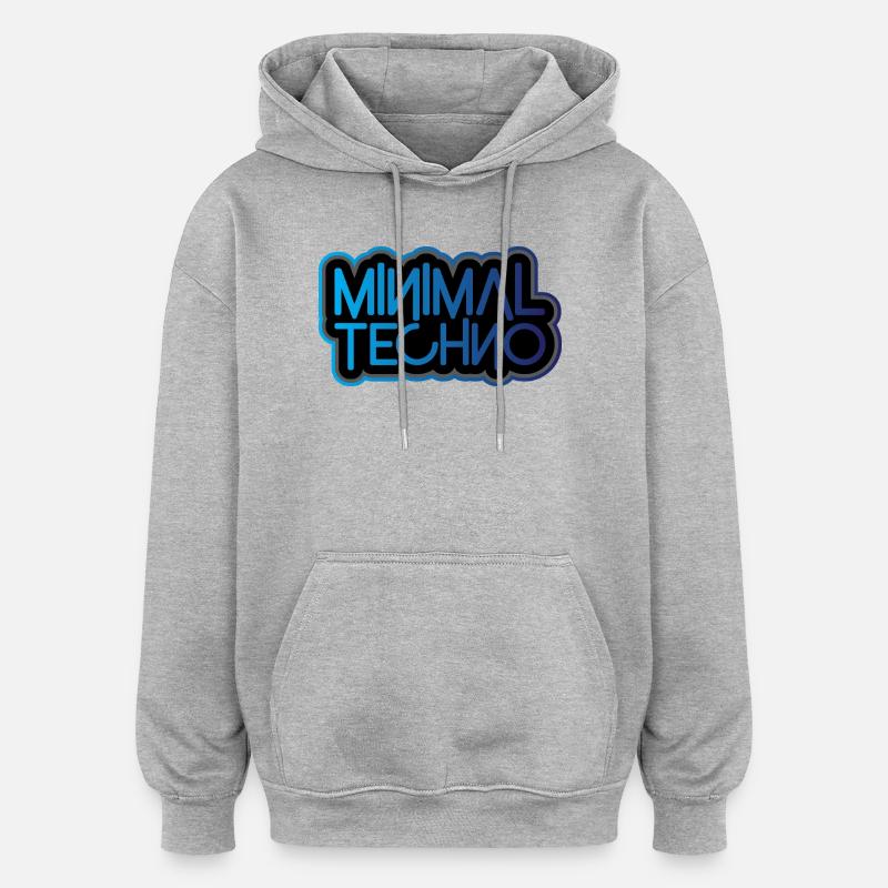 techno minimale - Sweat à capuche oversize unisexe - gris chiné