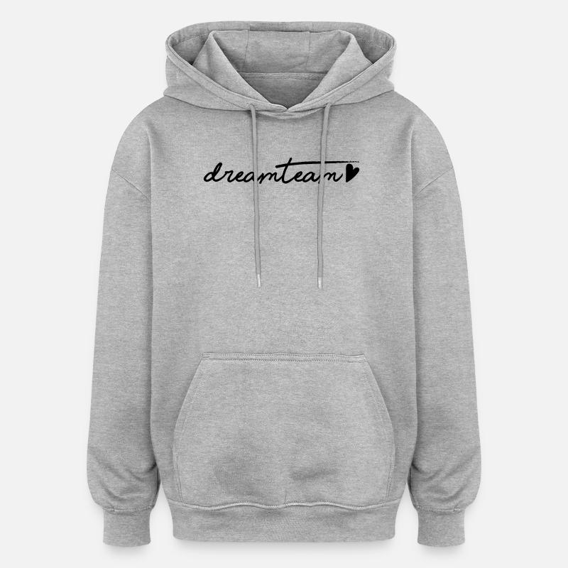 Dreamteam schwarzem Herz - Oversized Unisex Hoodie - Grau meliert