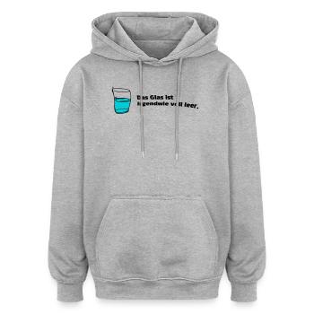 Glas voll leer - Oversized Unisex Hoodie - Grau meliert - Vorne - Noah (186cm)