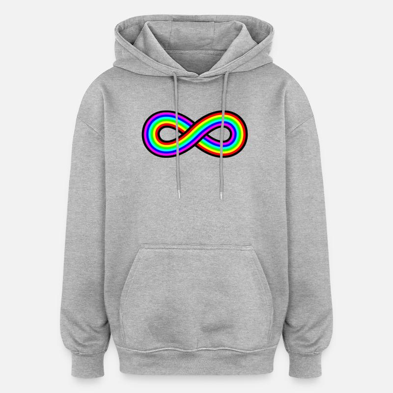 Autisme Arc-en-ciel Infini - Sweat à capuche oversize unisexe - gris chiné