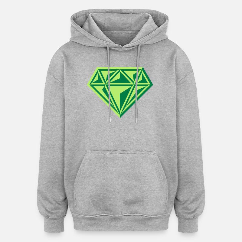 Diamant (Edelstein / Brillant / Symbol / Gre / 2C) - Oversized Unisex Hoodie - Grau meliert