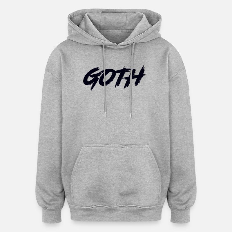 Goth - Sweat à capuche oversize unisexe - gris chiné