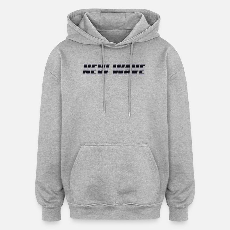 New wave - Sweat à capuche oversize unisexe - gris chiné