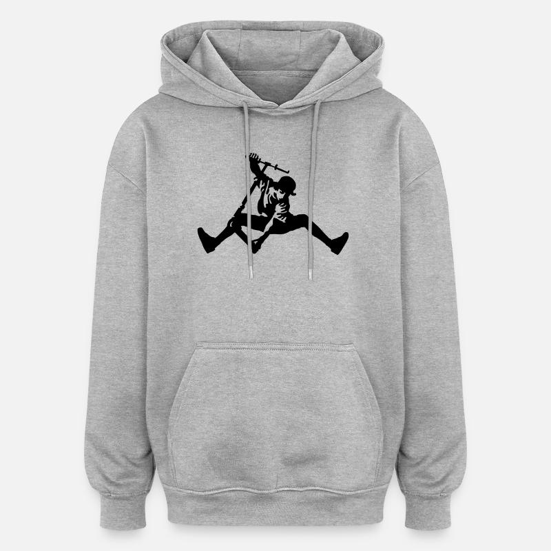 Trottinette - Sweat à capuche oversize unisexe - gris chiné